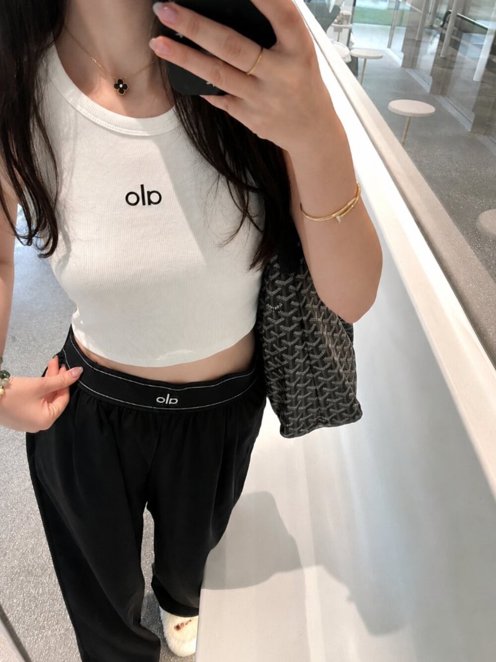 Alo Yoga Black Suit Up Casual Trouser Regular 30-inch pant length Versatile🥰💓